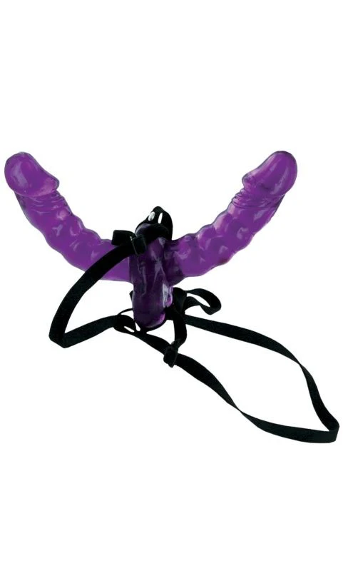 Dildo Fetish Fantasy Series Double Delight Strap-On- Purple/Black