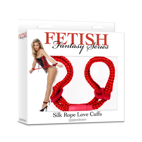Esposas Fetish Fantasy Series Silk Rope Love Cuffs - Red