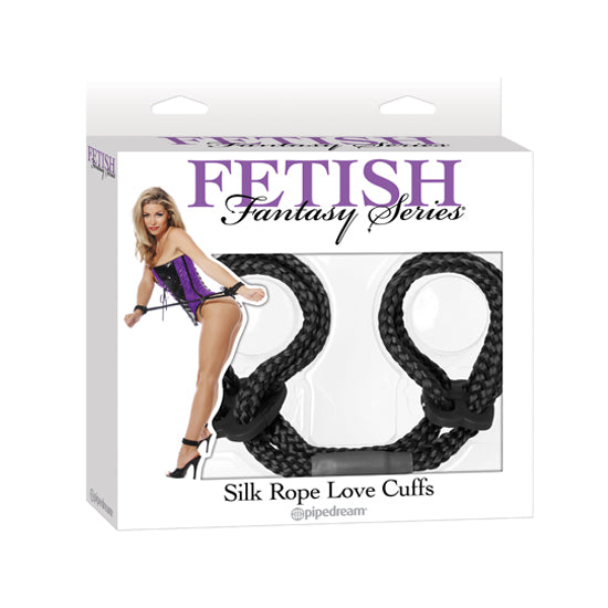 Esposas Fetish Fantasy Series Silk Rope Love Cuffs - Black