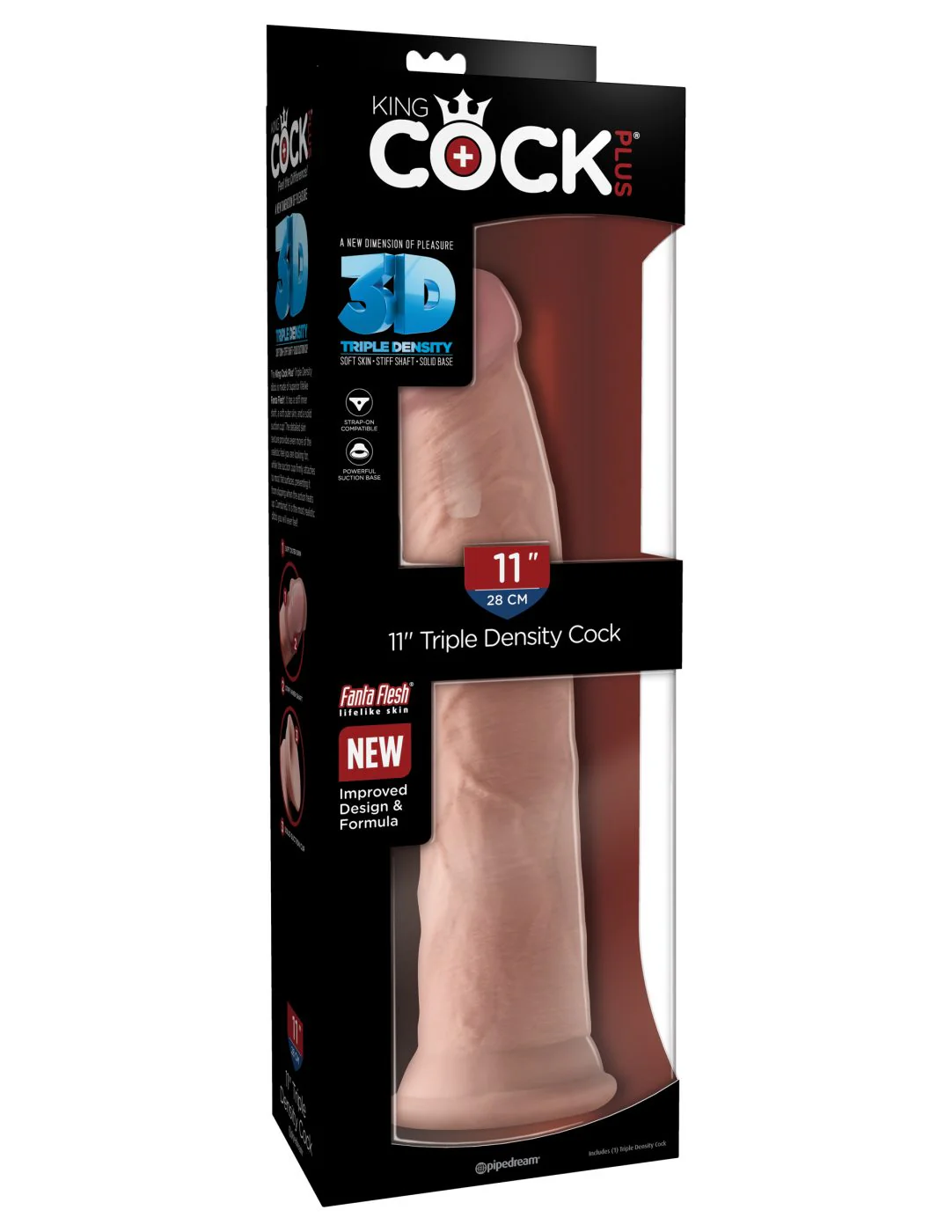 Dildo Triple Density 11in. King Cock Flesh