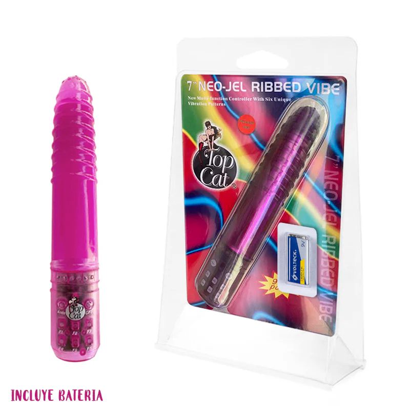 Vibrador 7in. Neo-Jel Ribbed Vibe