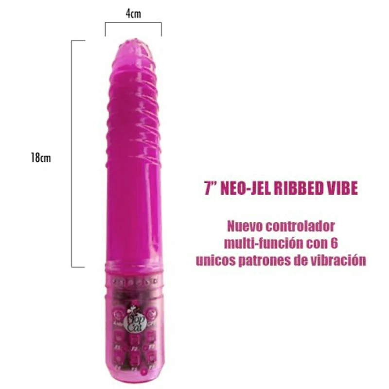 Vibrador 7in. Neo-Jel Ribbed Vibe - Image 2