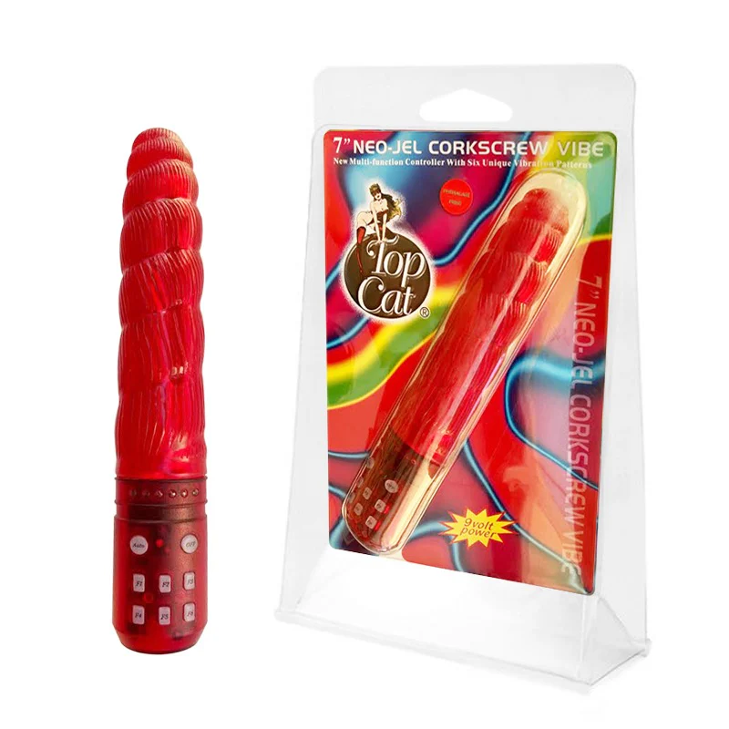 Vibrador 7'' Corkscrew Neo Jel Vibe Red
