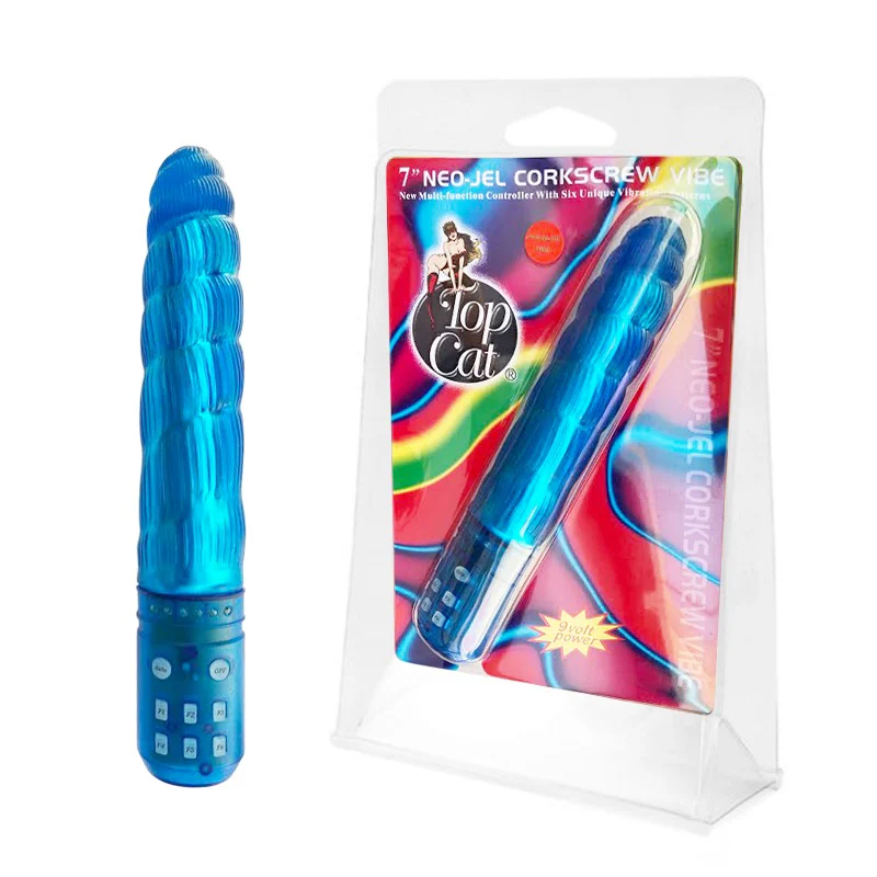 Vibrador 7'' Corkscrew Neo Jel Vibe Blue