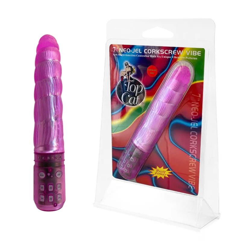 Vibrador 7'' Corkscrew Neo Jel Vibe Fucsia