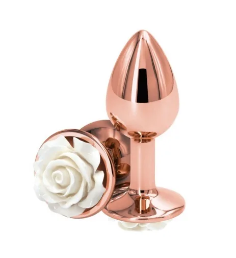 Plug Anal Rear Assets - Rose - Small - White - Image 2