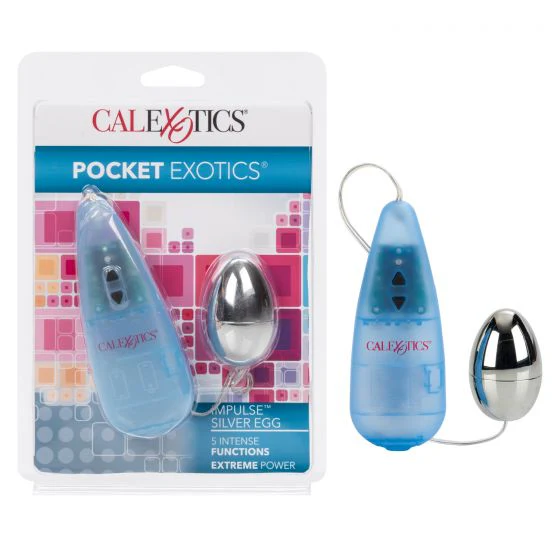 Vibrador Pocket Exotics Impulse Silver Egg