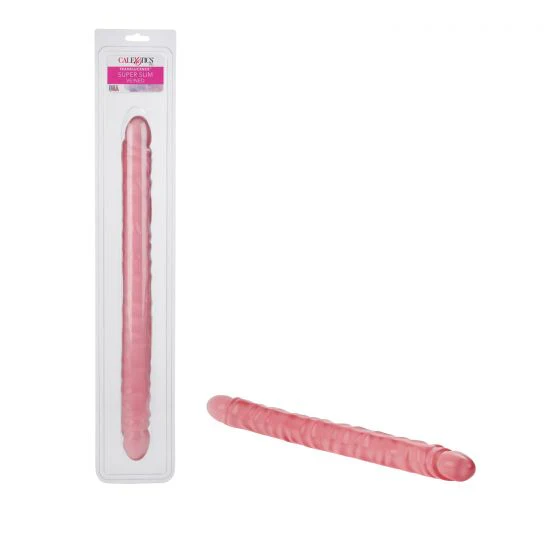 Dildo Veined Super Slim Dong 17.5in.- Pink
