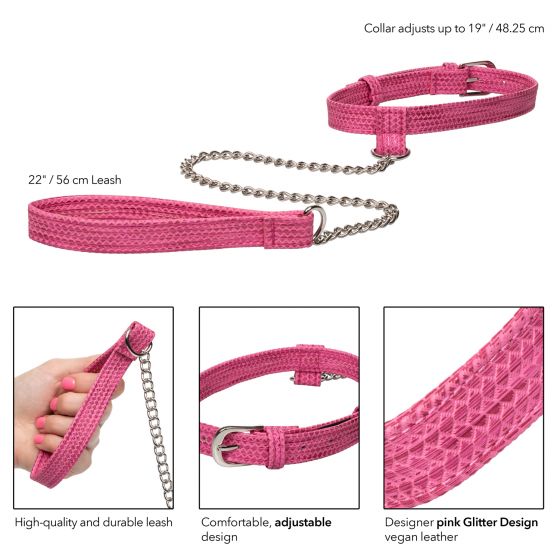 Collar With Leash - Tickle Me Pink - Image 3