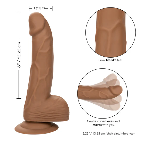 Dildo Silicone Studs 6in. Brown - Image 2
