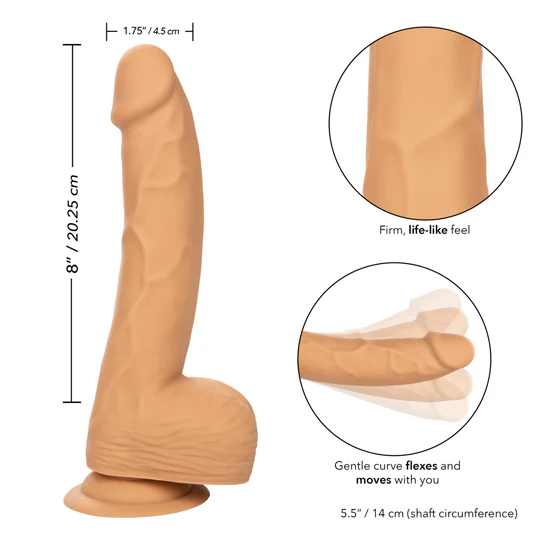 Dildo Silicone Studs 8in. Ivory - Image 2