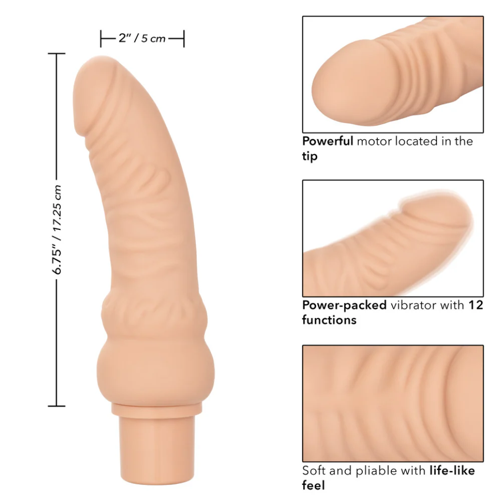 Dildo Rechargeable Power Stud Curvy 6.75in.- Ivory - Image 2