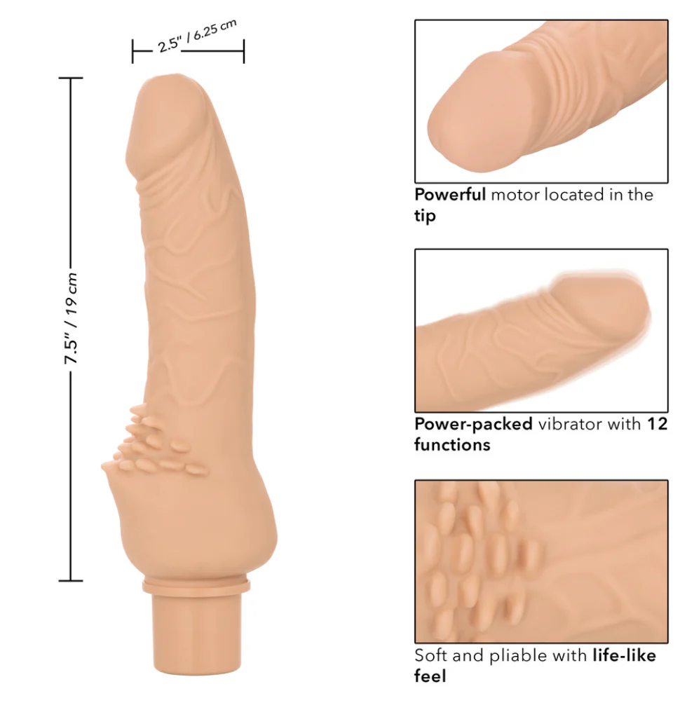 Dildo Rechargeable Power Stud Cliterrific 7.5in. -Ivory - Image 2