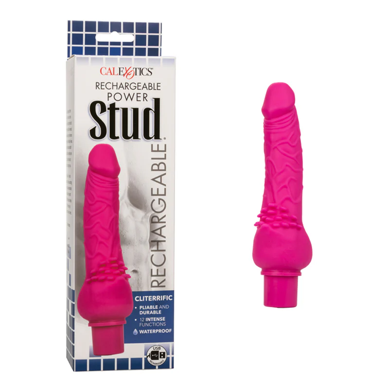 Dildo Rechargeable Power Stud Cliterrific 7.5in.- Pink
