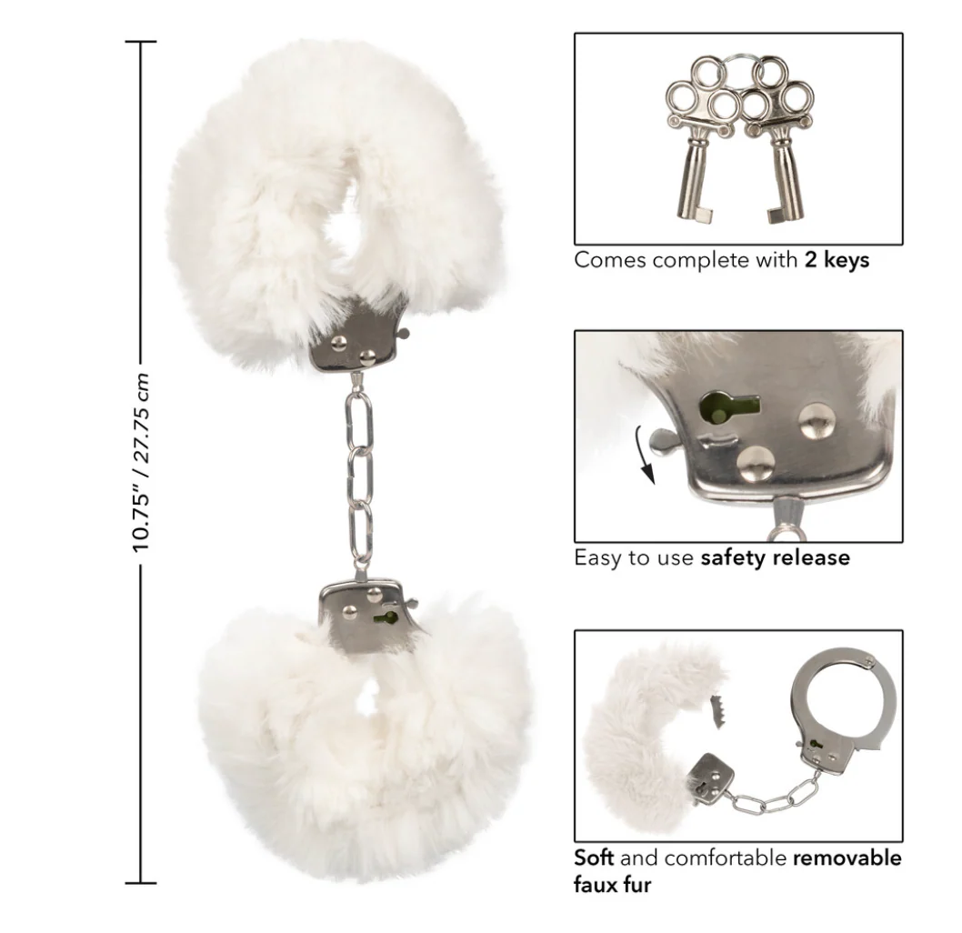 Esposas Ultra Fluffy Furry Cuffs- White - Image 2