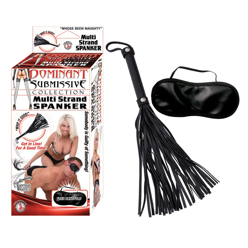 Azotador Dominant Submissive Multi Strand Spanker – Black