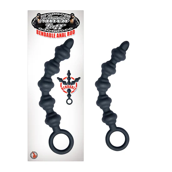 Perlas Mack Tuff Bendable Anal Rod-Black