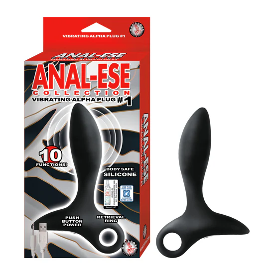 Plug Anal-Ese Collection Vibrating Alpha Plug #1-Black