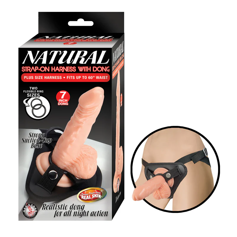 Dildo Natural Strap-On Harness With Dong 7in.