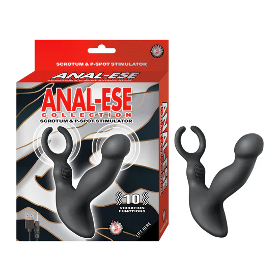 Masajeador de Próstata Anal-Ese Collection Scrotum & P-Spot Stimulator-Black
