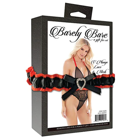 Teddy V Plunge Lace & Mesh Teddy, Black - Image 2