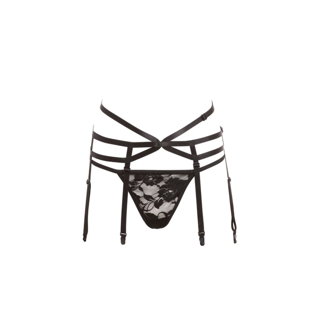 Conjunto Strappy Garter & Panty, Black - Image 4
