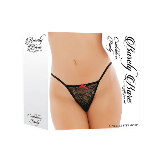 Panty Crotchless Panty, Black - Image 3