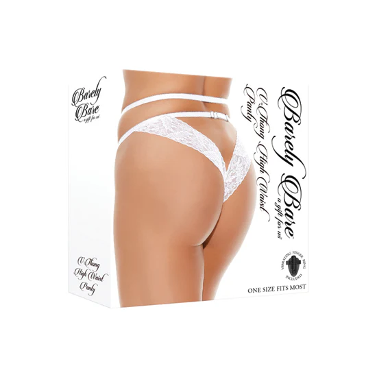 Tanga V-Thong High Waist Panty, White - Image 3