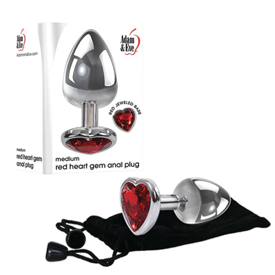 Juguete Anal Medium Heart Red Gem Anal Plug