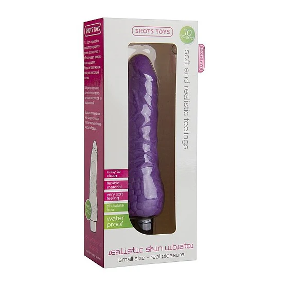 Dildo Realistic Skin Vibrator Small Purple 6in. - Image 2