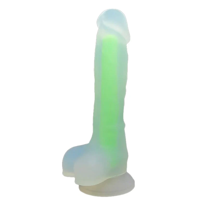 Dildo Silicon Mediano Glow In The Dark Green