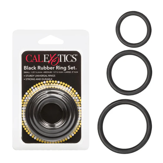 Anillo Black Rubber Ring Set-3Pc Set