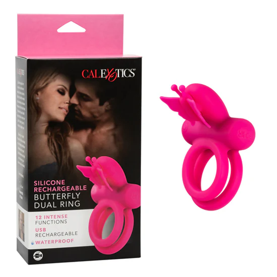 Anillo Silicone Rechargeable Dual Butterfly Ring