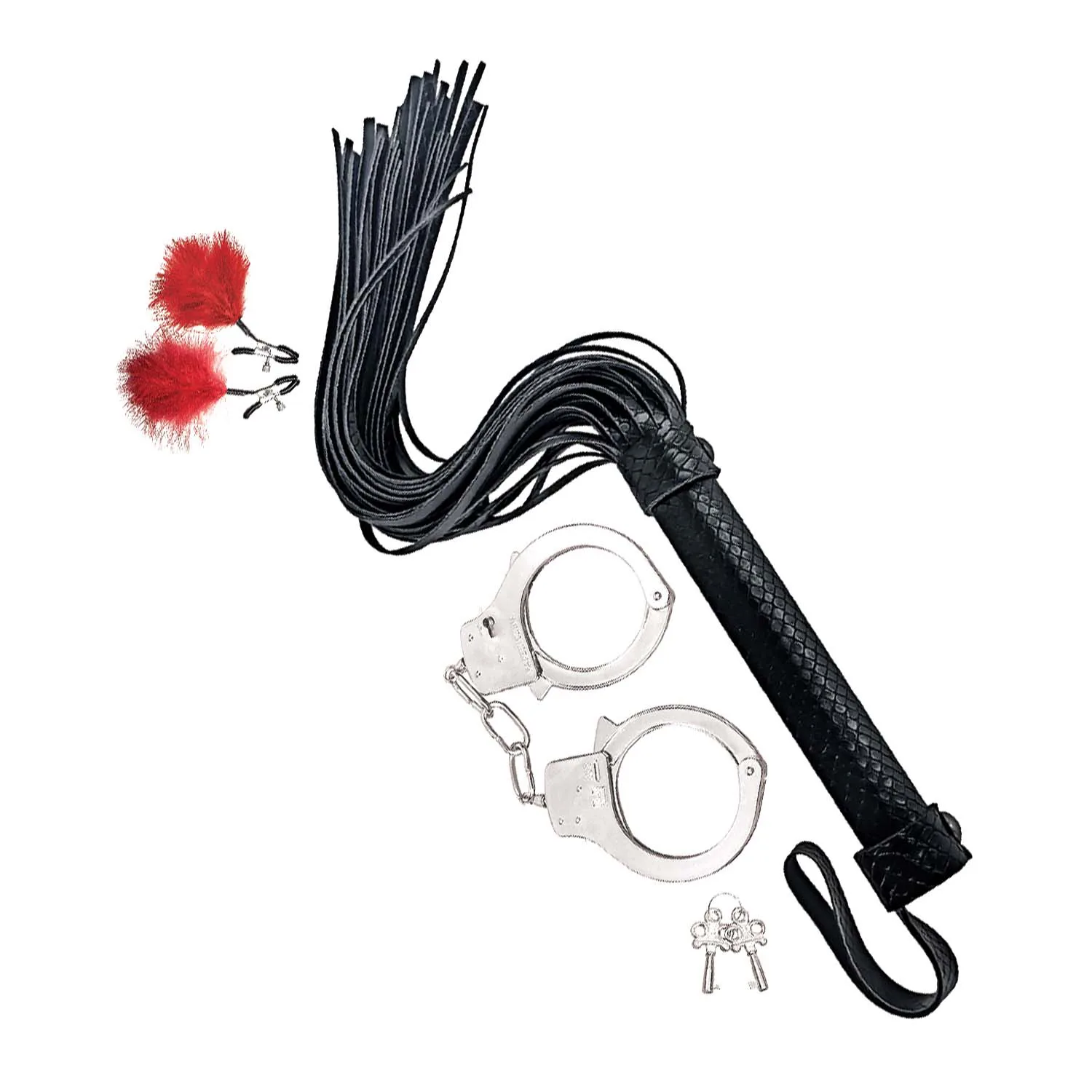 Bondage by Nasstoys Whip, Feather Cuffs