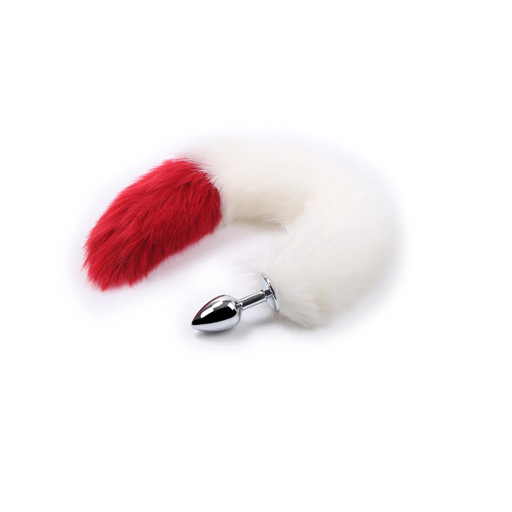 Colita Fox Faux Fur - White Red