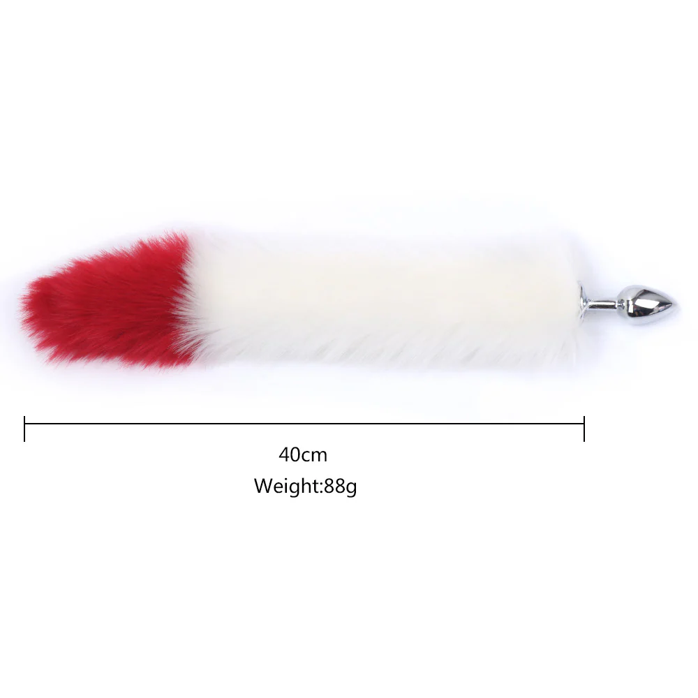 Colita Fox Faux Fur - White Red - Image 3