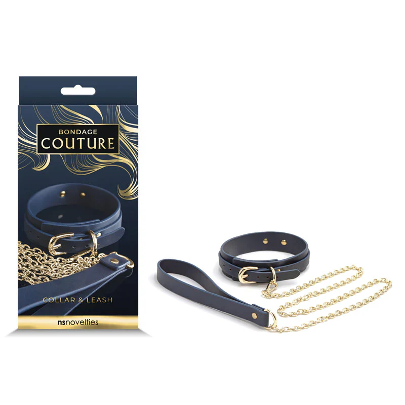 Collar Bondage Couture Collar & Leash Blue