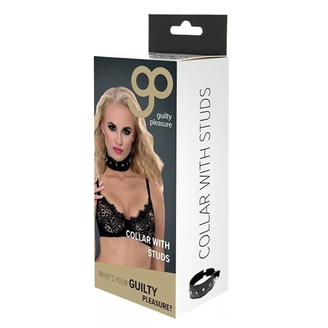 Collar With Studs 2 Black - Guilty Pleasure
