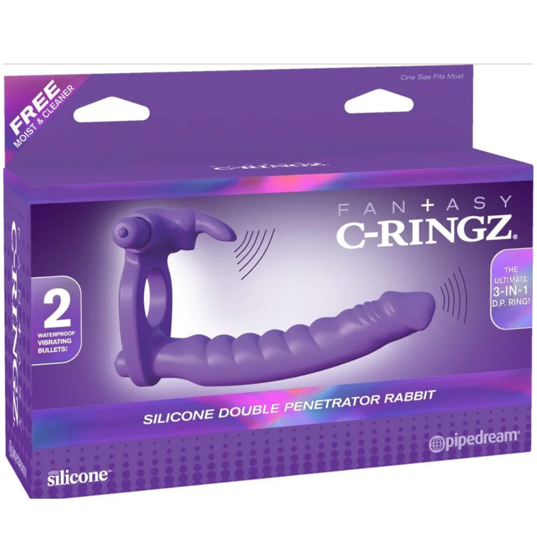 Dildo Fantasy C-Ringz Posable Partner Double Penetrator Purple