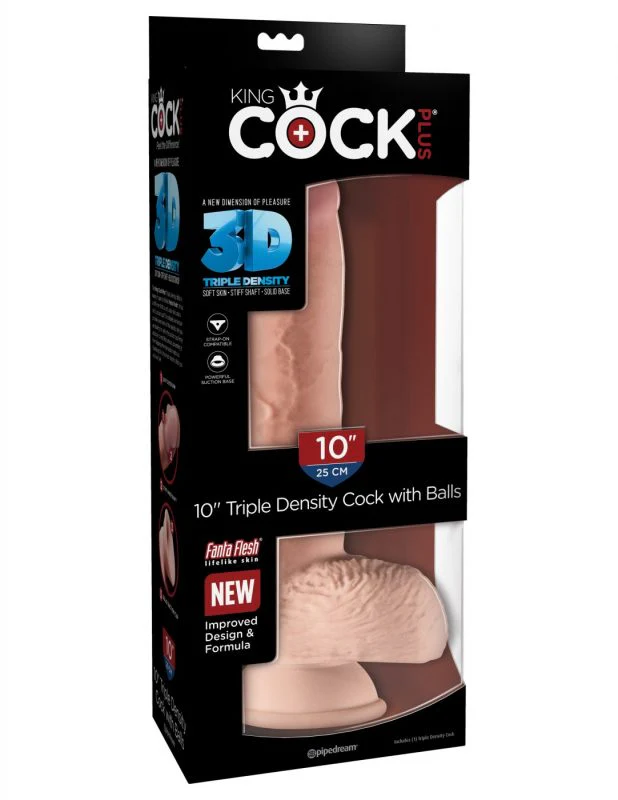 Dildo King Cock Plus 10″ Triple Density Cock With Balls