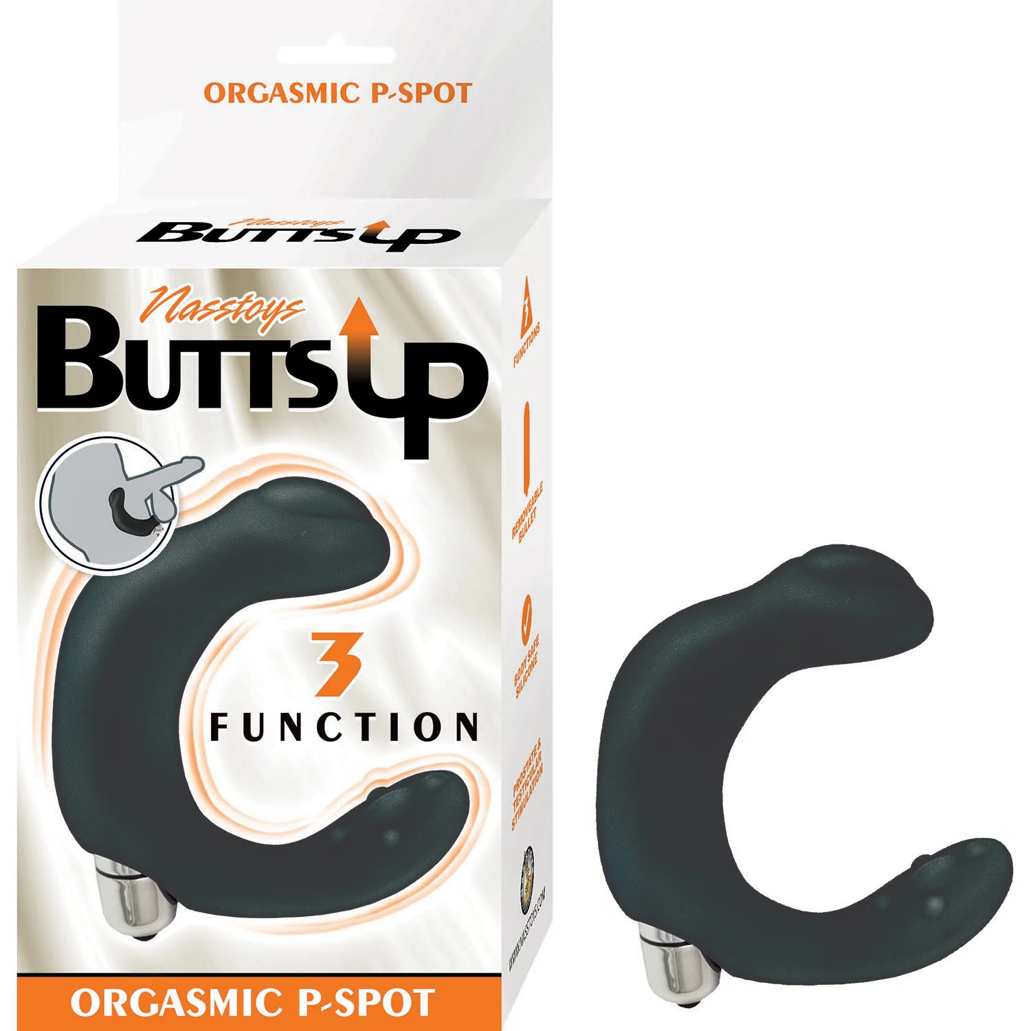 Masajeador Butts Up Silicone Orgasmic P-Spot Anal Stimulator - Black