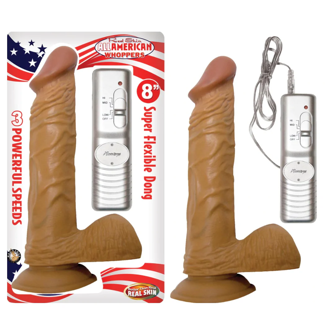 Dildo All American Whoppers 8'' Vibrating Dong With Balls