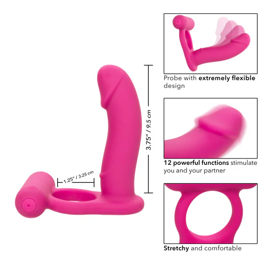 Dildo Anillo Silicone Rechargeable Double Diver 3.75in. - Image 2