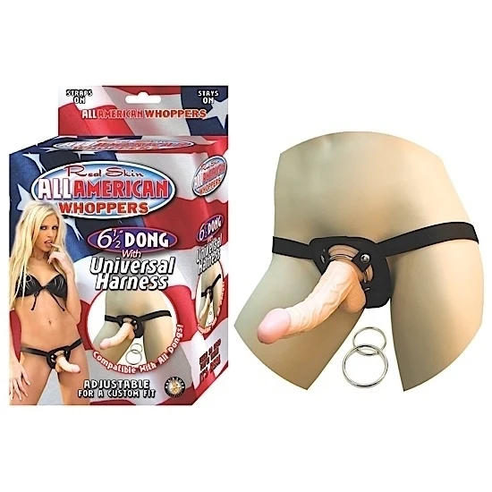 Dildo Arnés All American Whoppers 16.5 cm Dong With Universal Harness Flesh
