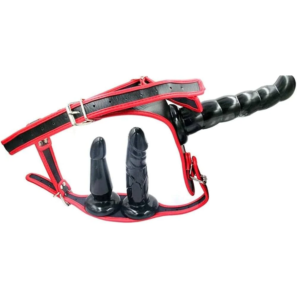 Dildo arnés Triple Pleasure Strap On 18 cm