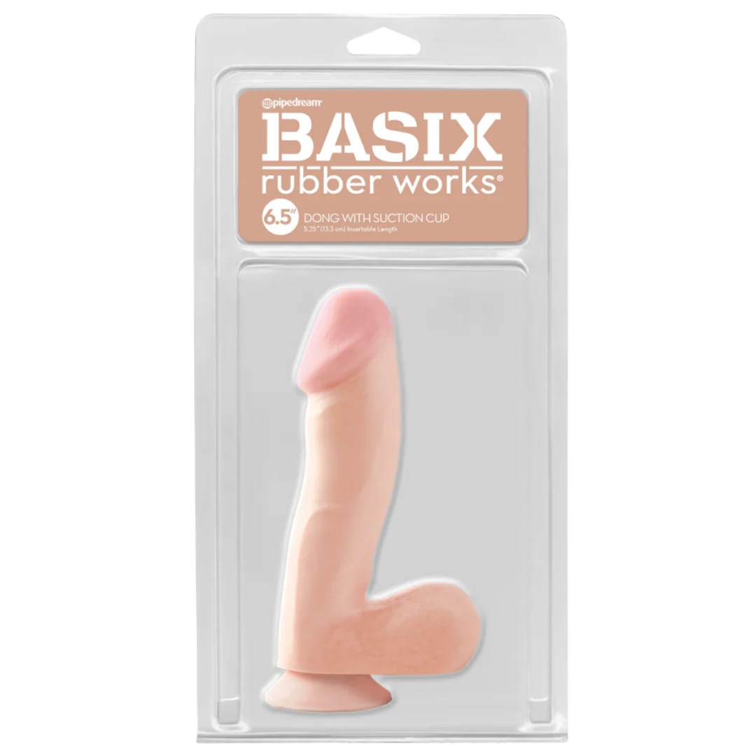 Dildo Basix Rubber Works 16 cm Suction Cup Dong Flesh