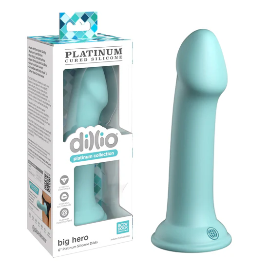 Dildo Dillio Platinum - 15 cm Big Hero - Teal