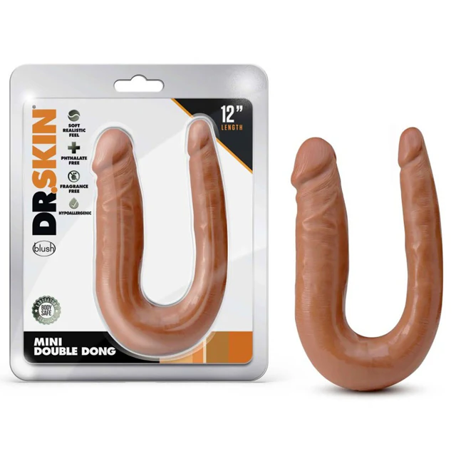 Dildo Doble  Dr. Skin Mini Double Dong - Mocha