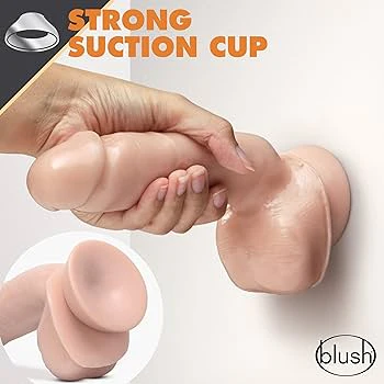 Dildo Dr. Skin Glide 8.5in. Self Lubricating Dildo with Balls - Vanilla - Image 4