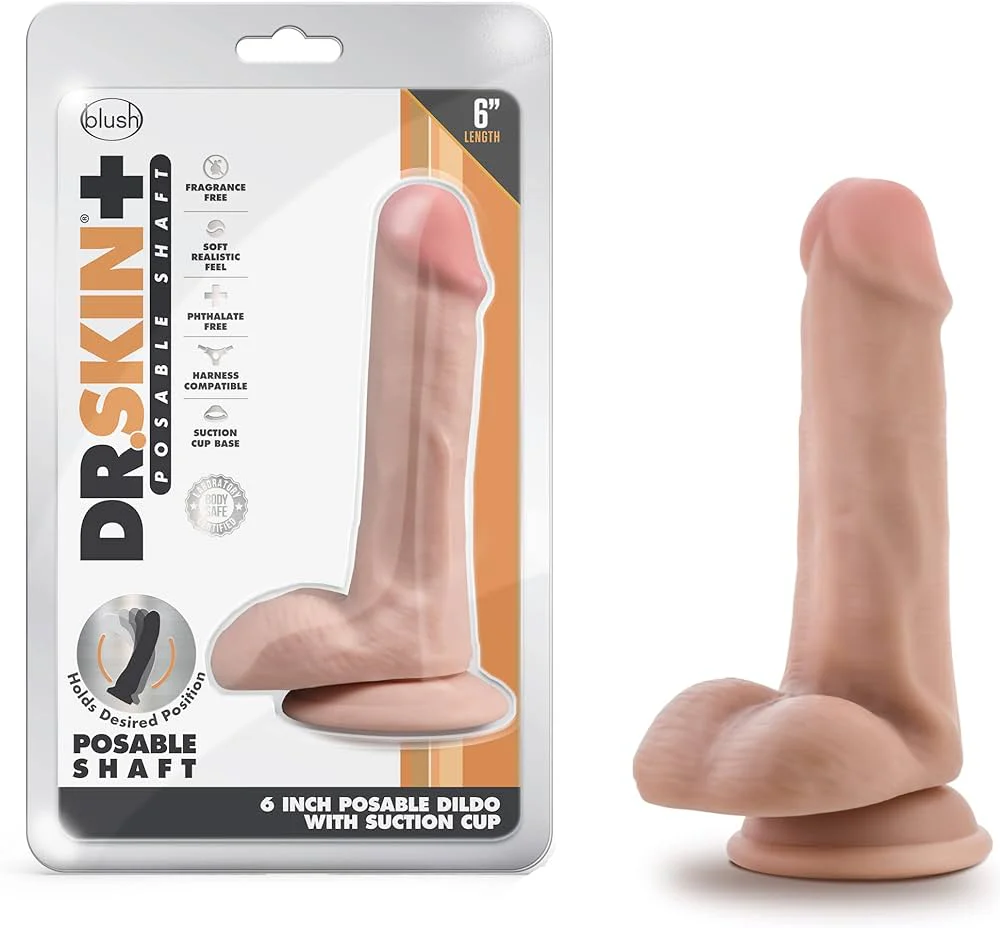 Dildo Dr. Skin Plus 6in. Posable Dildos Balls